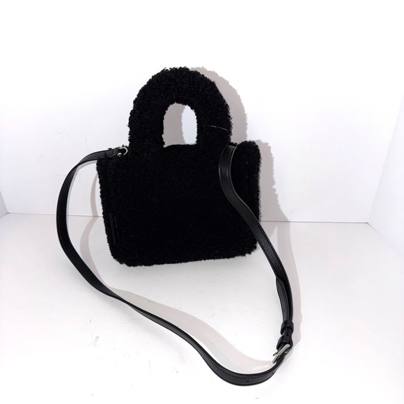 Amina Muaddi Amini Giuly Shearling Bag - Picture 1 of 3